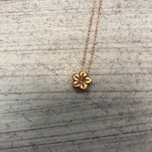 10k tiny flower necklace